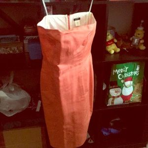J.. Crew orange fully lined tube dress w/ pockets